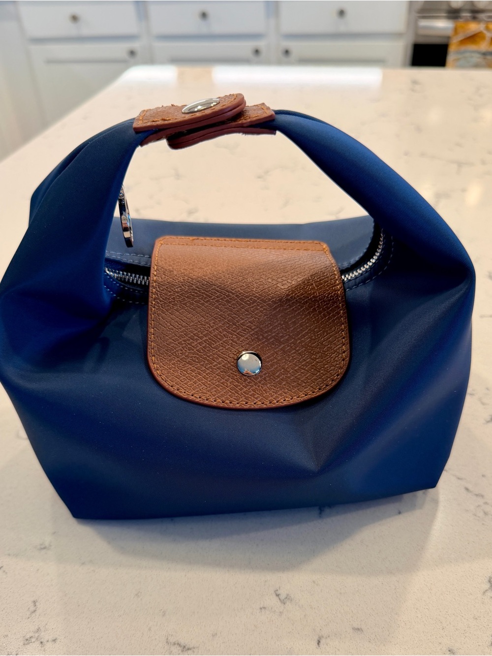 Deep Blue Crescent Bag with Additional Straps for Multi-Functional Wear